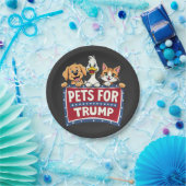 Huisdieren voor Trump Cats Maga Dogs verkiezing Papieren Bordje (Feest)