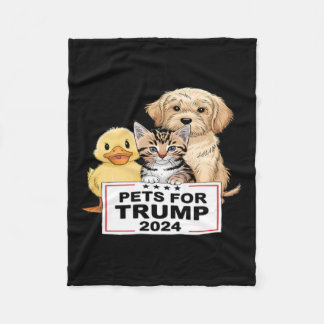 Huisdieren voor Trump Funny Vote President 2024 Fleece Deken