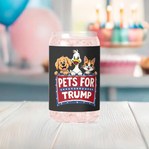 Huisdieren Voor Trump Katten Maga Honden Verkiezin Blikvorm Glas