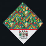 Huisdieren Vrolijk Kerstfeest Bandana<br><div class="desc">Een kleurrijke vrolijke Kerstmis Huisdier Neckwear Bandana voor honden of katten</div>