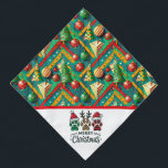 Huisdieren Vrolijk Kerstfeest Bandana<br><div class="desc">Een kleurrijke vrolijke Kerstmis Huisdier Neckwear Bandana voor honden of katten</div>