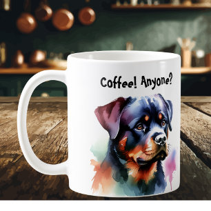 Huisdieren Zwart Rottweiler Personaliseer Koffiemok