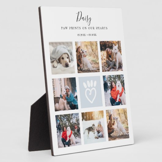 Huisdierengedenkplek Fotocollage Pootafdrukken in  Fotoplaat (Zijkant)