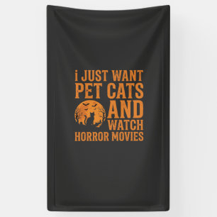 Huisdierenkatten Horrorfilms Halloween-ontwerp_1 Spandoek