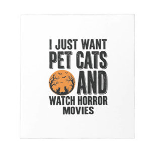Huisdierenkatten Horrorfilms Vintage Halloween T-s Notitieblok