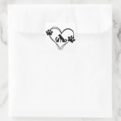 Huisdierenliefde poten  vierkante sticker (Tas)