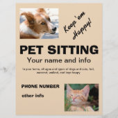Huisdierenoppas hond en kat flyer (Voorkant)