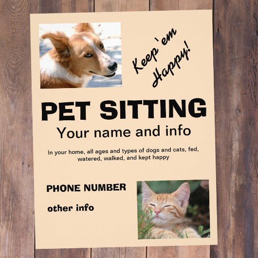 Huisdierenoppas hond en kat flyer