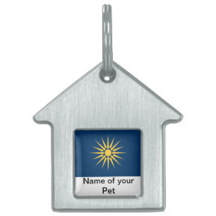 Huisdierentag met vlag van Macedonië, Griekenland Huisdieren Naamplaatje