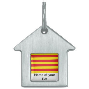 Huisdierentegel met vlag van Catalonië Huisdieren Naamplaatje
