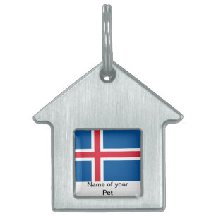 Huisdierentegel met vlag van IJsland Huisdieren Naamplaatje
