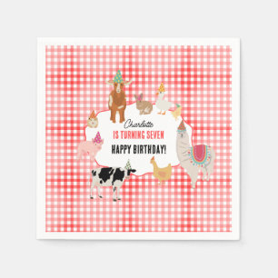 Huisdierentuin Feest Dieren Barnyard Verjaardag Ki Servet