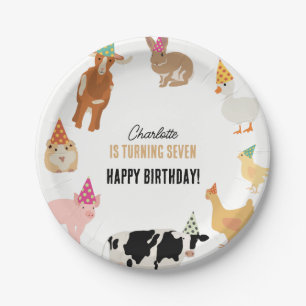 Huisdierentuin Feest Dieren Barnyard Verjaardag Th Papieren Bordje