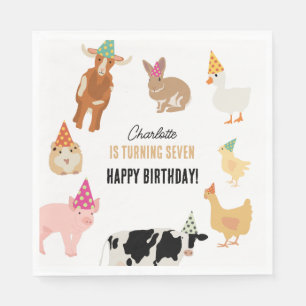 Huisdierentuin Feest Dieren Barnyard Verjaardags T Servet