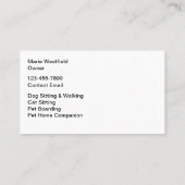 Huisdierenverzorging Moderne stijlvolle Visitekaar Visitekaartje (Achterkant)