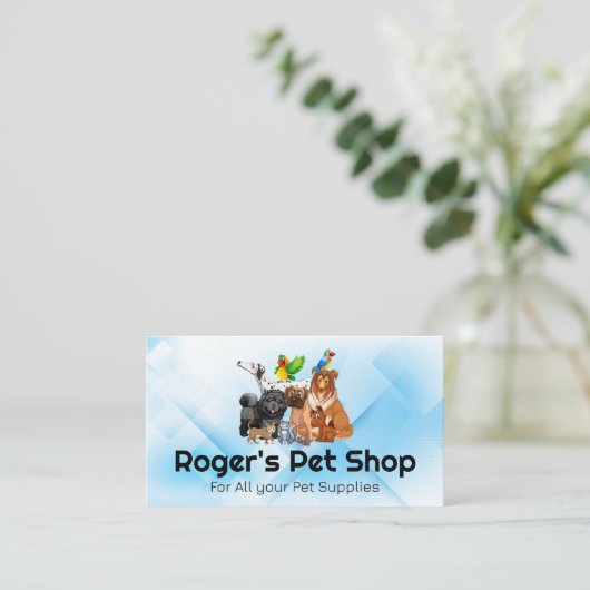 Huisdierenwinkel | Honden Katten Vogels Visitekaartje (Staand voorkant)