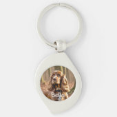 Huisdierfoto Cocker Spaniel Personaliseer Sleutelhanger (Voorkant)