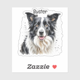 Huisdierfoto met naam personaliseren sticker