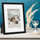 Huisdierfoto | Modern Minimaal Zwart & Wit Frame H Fotoplaat (Zijkant)
