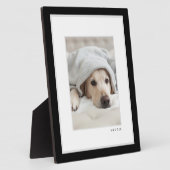 Huisdierfoto | Modern Minimaal Zwart-Wit Lijst Hui Fotoplaat (Zijkant)