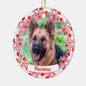 Huisdierfoto Valentijnsornament - Herinnering aan  Keramisch Ornament (Links)