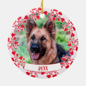 Huisdierfoto Valentijnsornament - Herinnering aan  Keramisch Ornament (Achterkant)