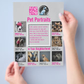 Huisdierfotografie Sessie Flyer Met QR-Code & Afsc (Hand)