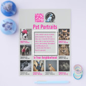 Huisdierfotografie Sessie Flyer Met QR-Code & Afsc (Enkel)