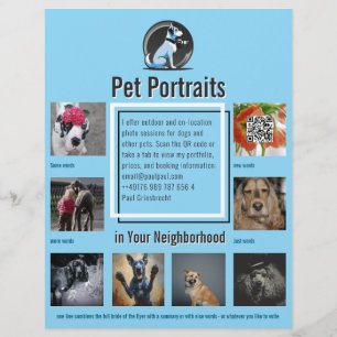 Huisdierfotografie Sessie Flyer Met QR-Code & Afsc