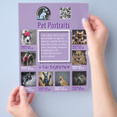 Huisdierfotografie Sessie Flyer Met QR-Code & Afsc (Hand)