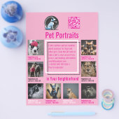 Huisdierfotografie Sessie Flyer Met QR-Code & Afsc (Enkel)