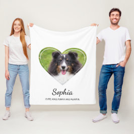 Huisdierfototemplate in hartvorm met aangepaste te fleece deken