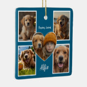 Huisdiergeheugen 5 Foto Collage Keramisch Ornament (Rechts)