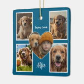 Huisdiergeheugen 5 Foto Collage Keramisch Ornament (Links)