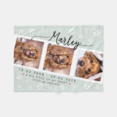 Huisdierherdenking Aangepaste Fotocollage met Poot Fleece Deken (Voorkant (Horizontaal))