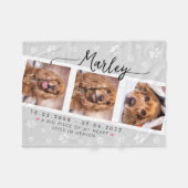 Huisdierherdenking Aangepaste Fotocollage met Poot Fleece Deken (Voorkant (Horizontaal))