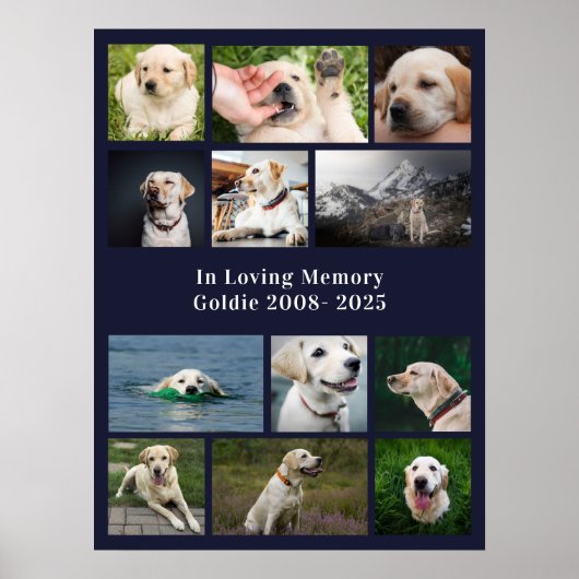 Huisdierherdenking Aangepaste Hond 12 Foto's Poster (Voorkant)