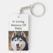 Huisdierherdenking Aangepaste Hond Foto Ter Lieve Sleutelhanger (achterkant)