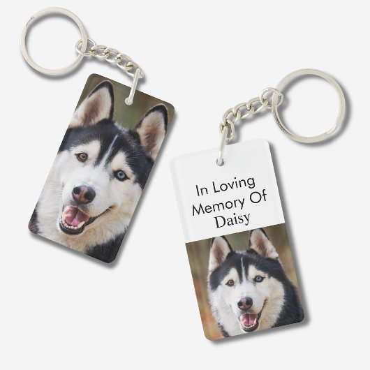 Huisdierherdenking Aangepaste Hond Foto Ter Lieve Sleutelhanger