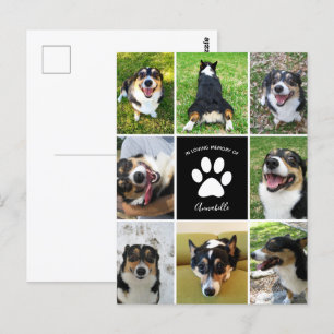 Huisdierherdenking Aangepaste Honden Collage In Li Briefkaart