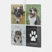 Huisdierherdenking Aangepaste Honden Foto Collage Glas Ornament (Voorkant links)