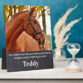 Huisdierherdenking Aangepaste Paard Foto Fotoplaat (Zijkant)