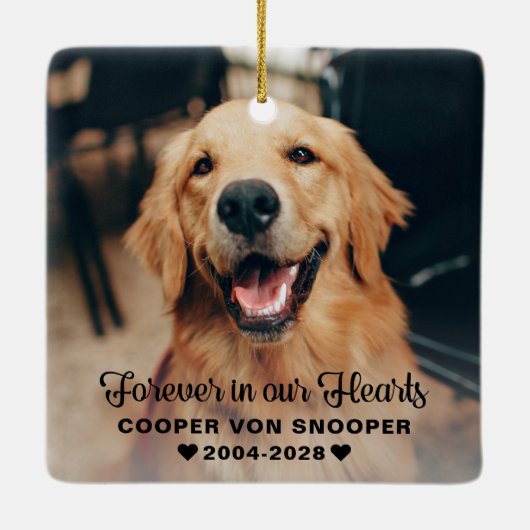 Huisdierherdenking Condoleance 2 Foto Keramisch Ornament (Achterkant)