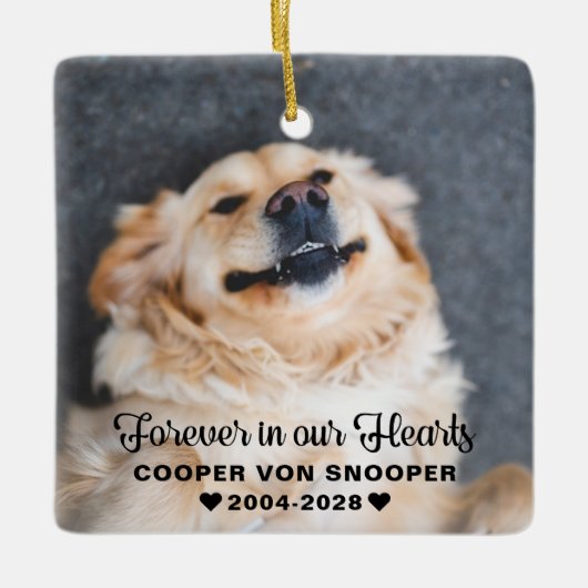 Huisdierherdenking Condoleance 2 Foto Keramisch Ornament (Voorkant)
