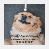 Huisdierherdenking Condoleance Foto Glas Ornament (Achterkant)