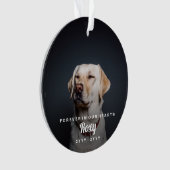 Huisdierherdenking Eenvoudige Foto Naam en Jaartal Ornament (voorkant)