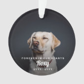 Huisdierherdenking Eenvoudige Foto Naam en Jaartal Ornament (voorkant)