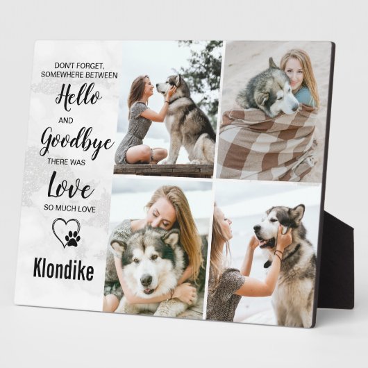 Huisdierherdenking Foto Collage voor Overleden Hui Fotoplaat (Zijkant)