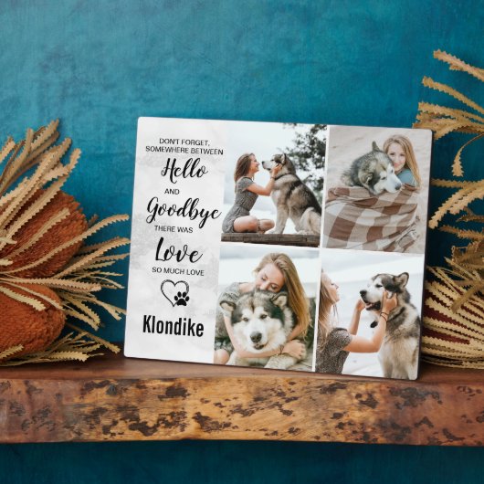 Huisdierherdenking Foto Collage voor Overleden Hui Fotoplaat (Zijkant)