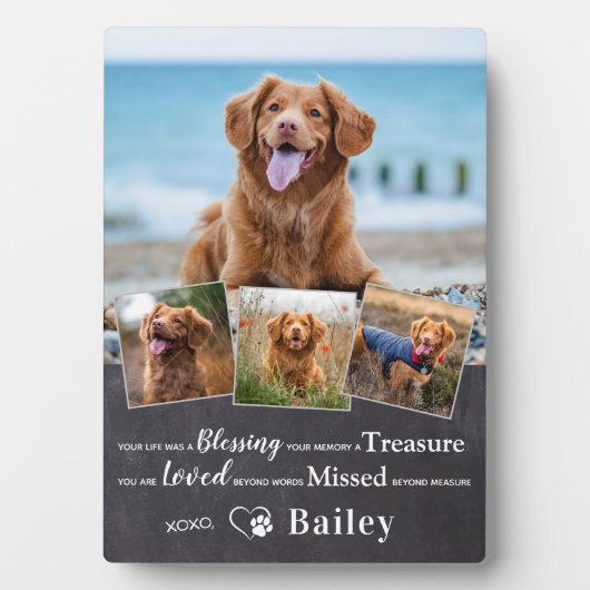 Huisdierherdenking Hond Verlies Herdenking Gedicht Fotoplaat (voorkant)